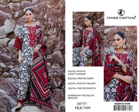 Zainab Chottani – D#757 | Digital Printed Airjet Khaddar
