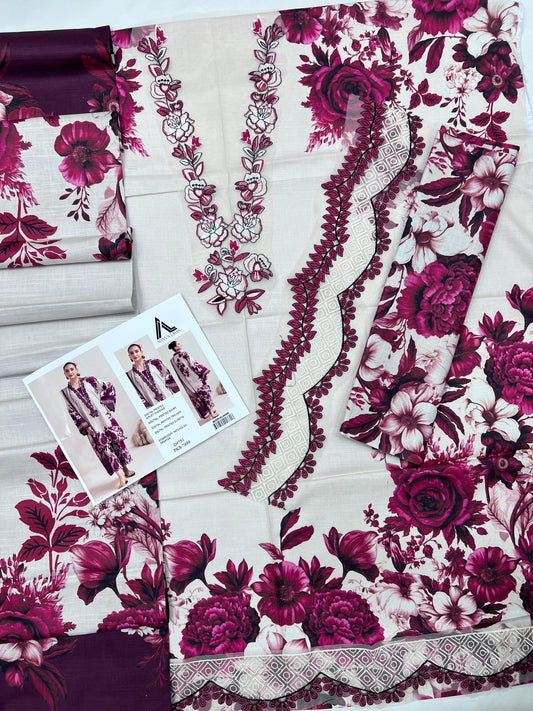 Baroque – VOL - 209 | Digital Printed Airjet Khaddar Slub