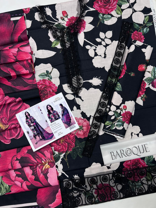 Baroque – D#758 | Digital Printed Airjet Khaddar