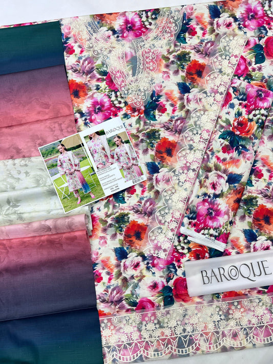 Baroque – VOL - 209 | Digital Printed Airjet Khaddar Slub
